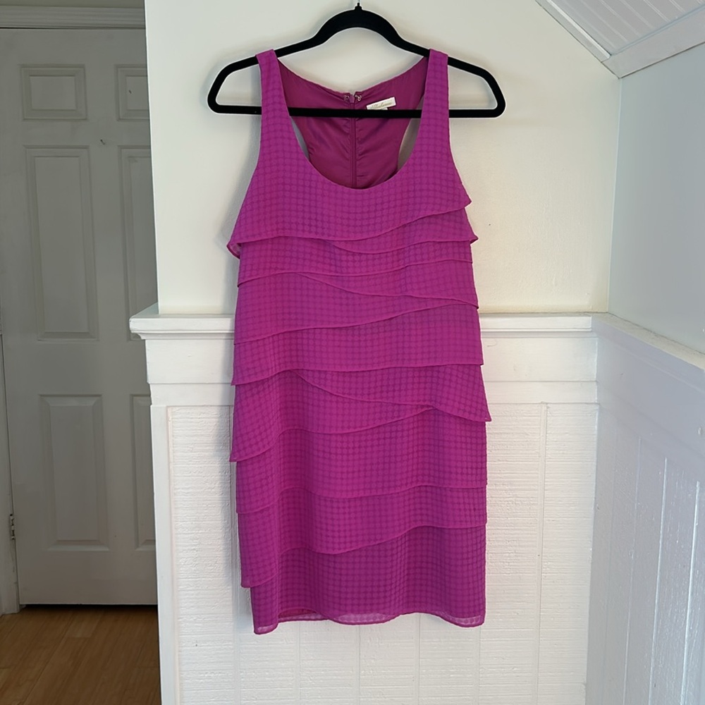 Shoshanna Orchid Color April Tiered Racerback Mini Dress size 4 - Picture 3 of 8